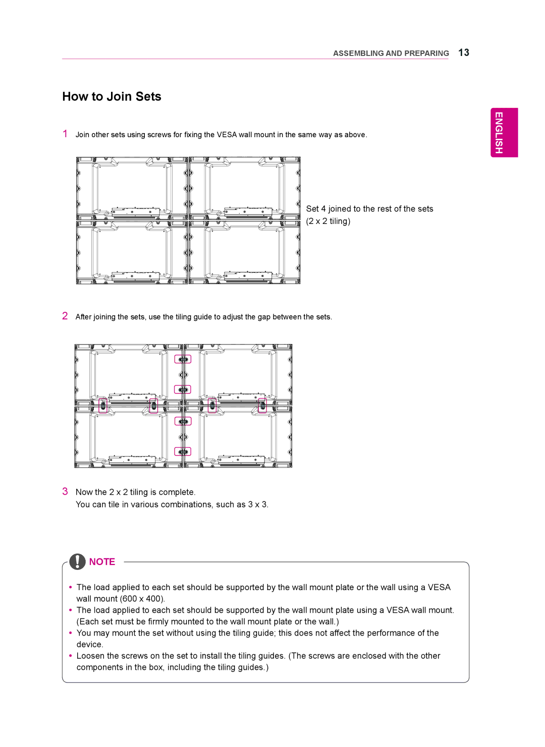 LG Electronics 47WV50BS, 47WV50MS, 47WV50BR owner manual How to Join Sets 