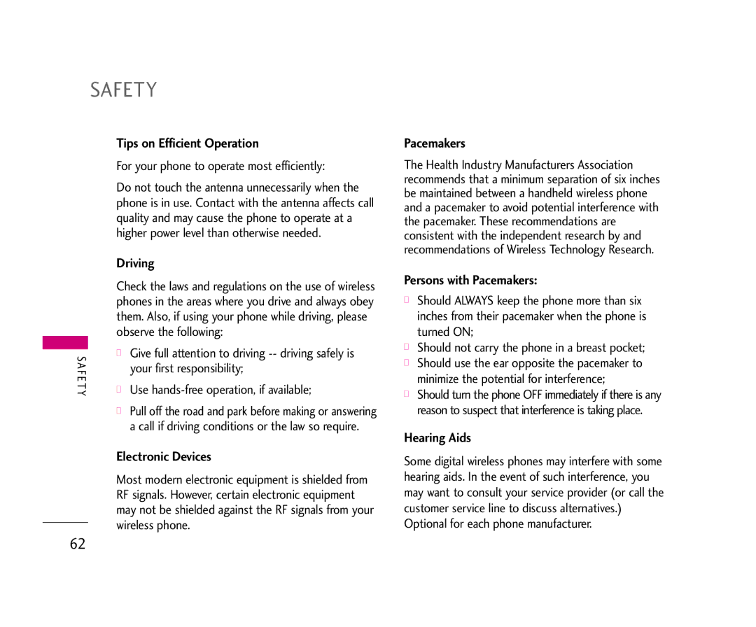 LG Electronics 490 manual Safety 