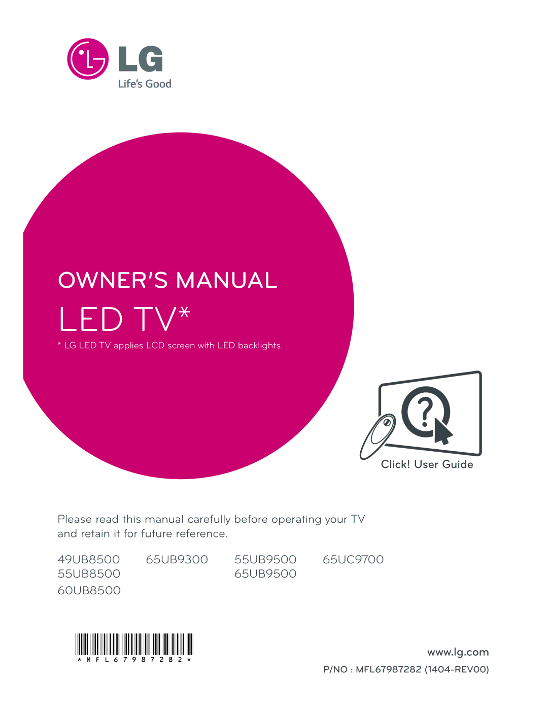 LG Electronics 49UB8500 owner manual Led Tv 