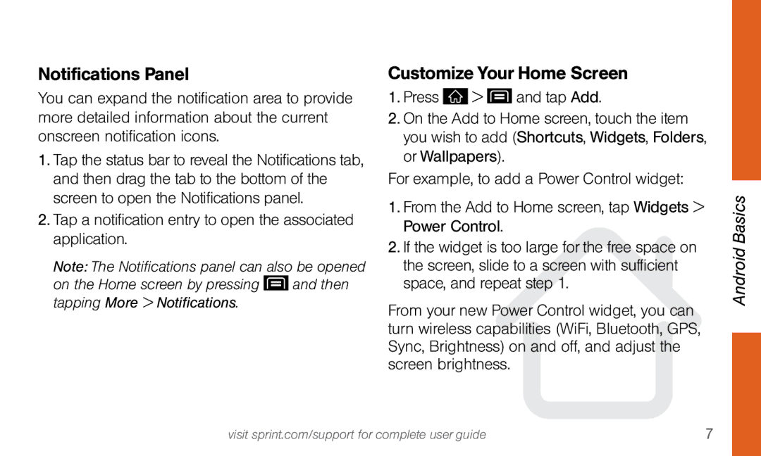 LG Electronics 4G LTE manual Notifications Panel, Customize Your Home Screen 