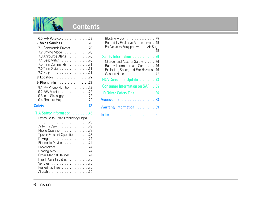 LG Electronics 5000 manual Safety Information 