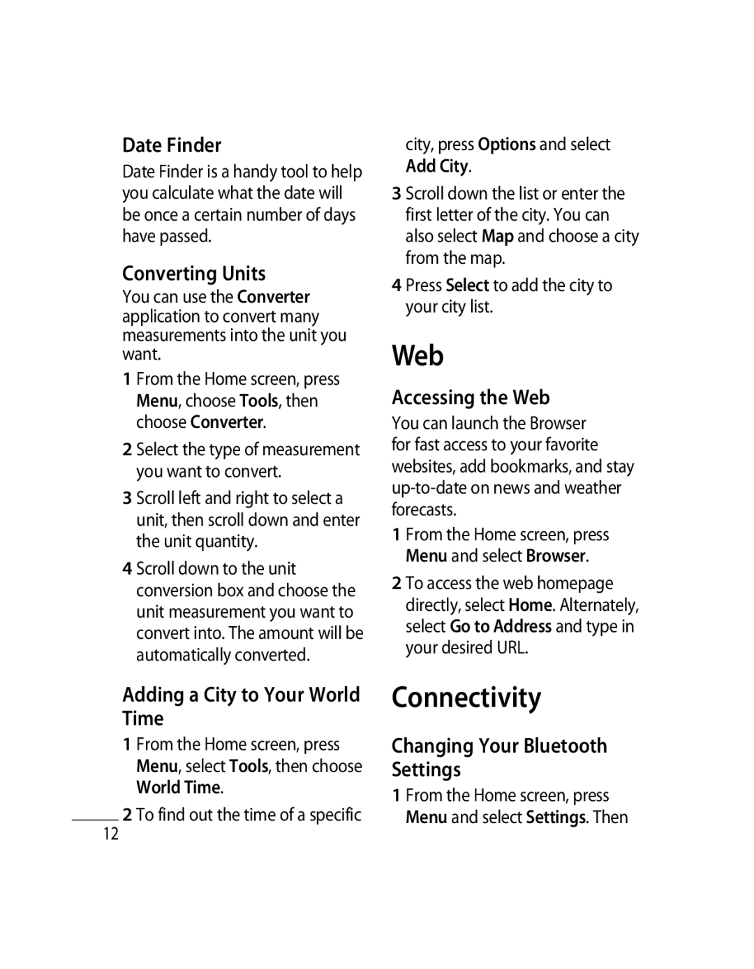 LG Electronics 500G user manual Web, Connectivity 