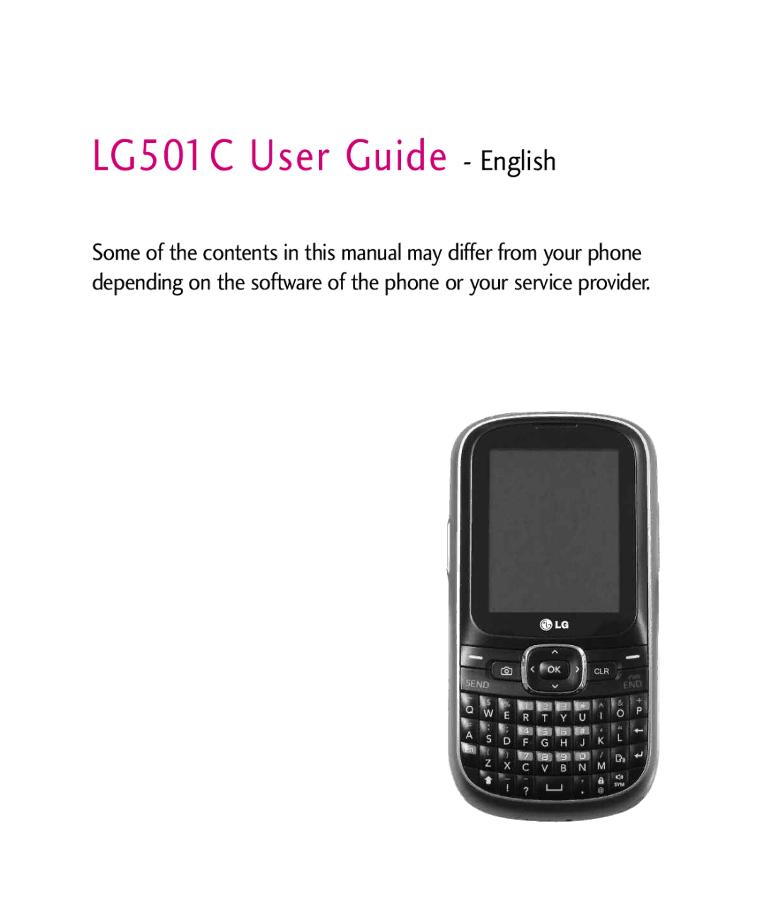 LG Electronics manual LG501C User Guide English 