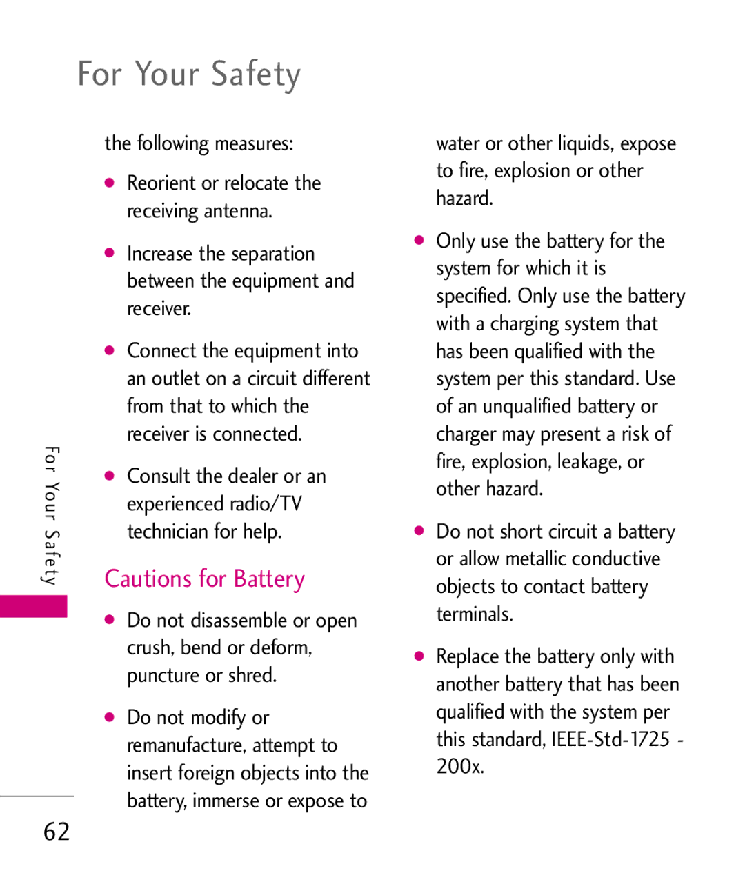 LG Electronics 501C manual Following measures, Reorient or relocate, Receiving antenna, Increase the separation, Receiver 