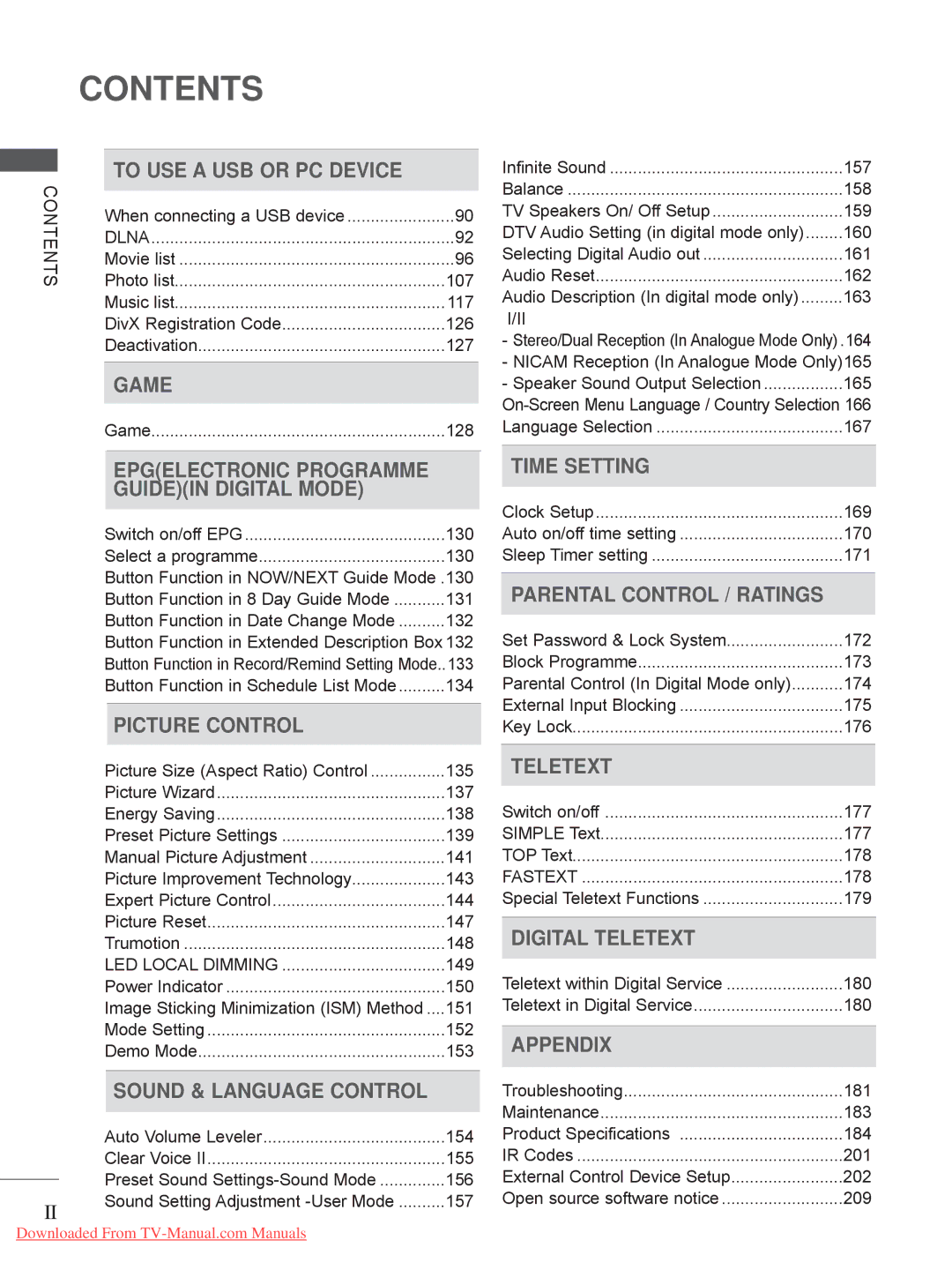 LG Electronics 42/47LX6***, 50/60PK7, 50/60PX9***, 42/47LE73**, 42/47/55LE8***, 32/42/47LD7***, 32/37/42LD4 Contents 