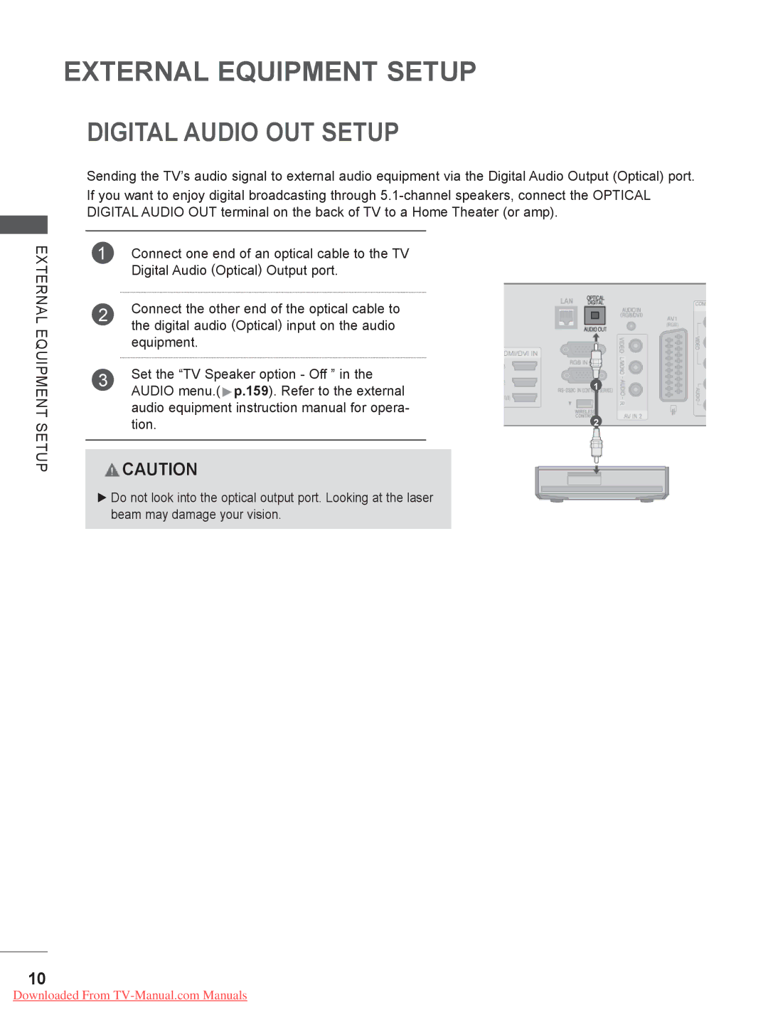 LG Electronics 50/60PK7, 50/60PX9***, 42/47LX6***, 42/47LE73**, 42/47/55LE8***, 47/55LX9 Digital Audio OUT Setup 