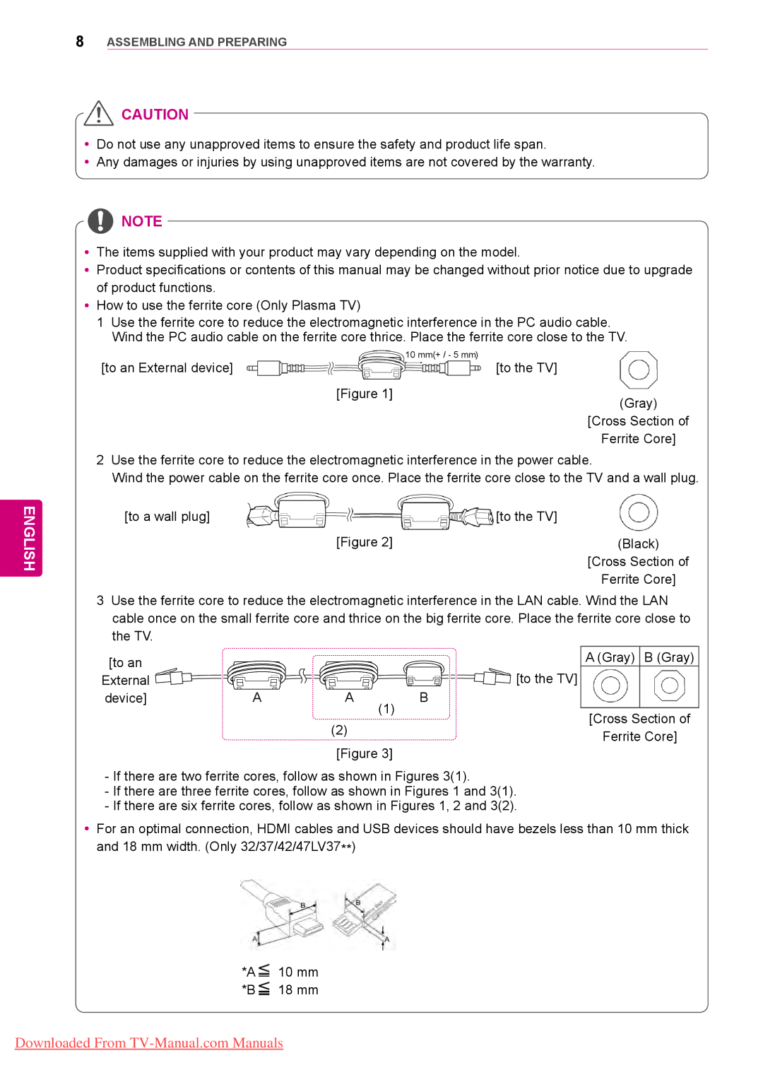 LG Electronics 50/60PZ95, 50/60PZ57, 50/60PZ75 owner manual To an External device To the TV Gray 