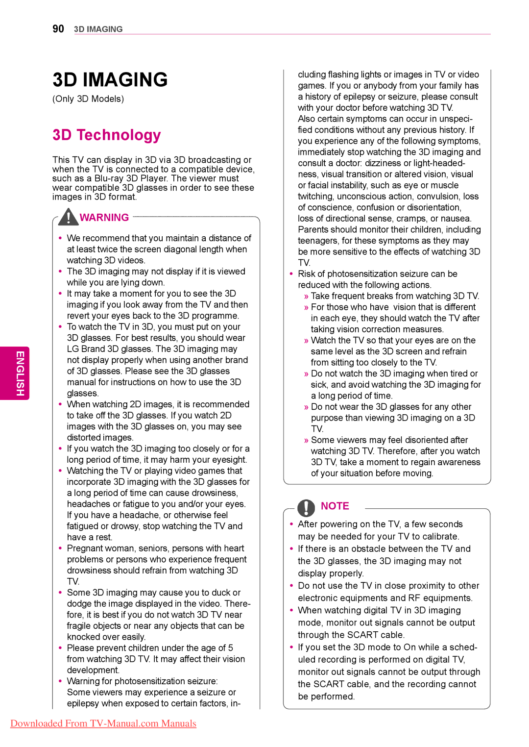 LG Electronics 50/60PZ57, 50/60PZ75, 50/60PZ95 owner manual 3D Imaging, 3D Technology, Only 3D Models, Display properly 