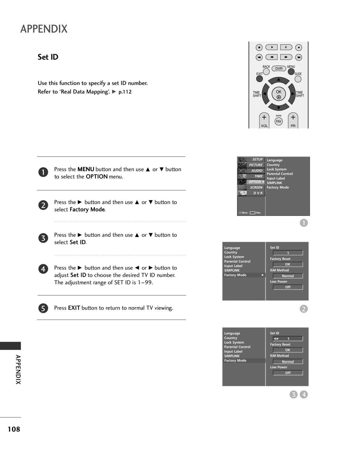 LG Electronics 50PG69, 42PG69 owner manual Set ID, Press Exit button to return to normal TV viewing 