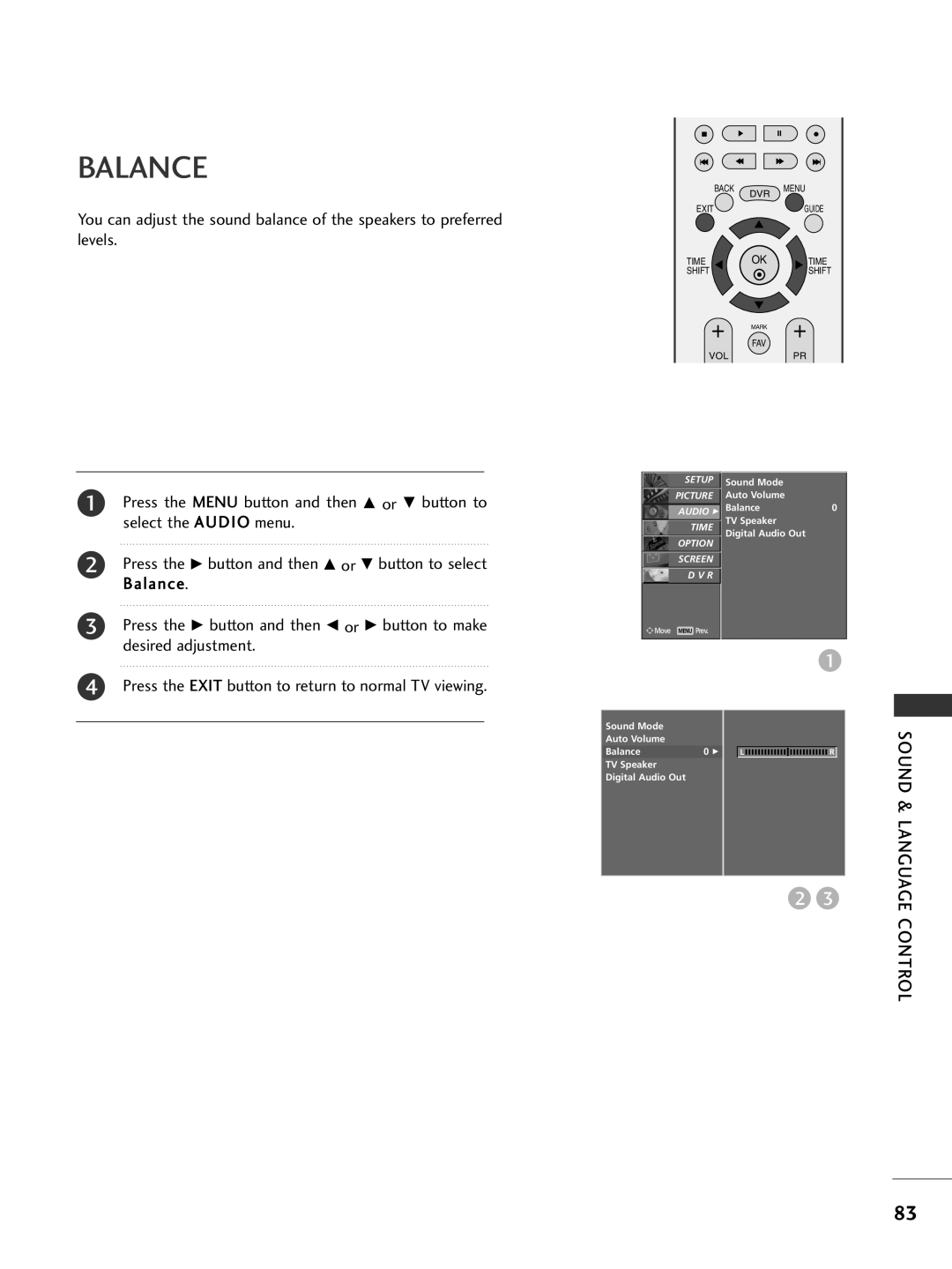 LG Electronics 42PG69, 50PG69 owner manual Balance 