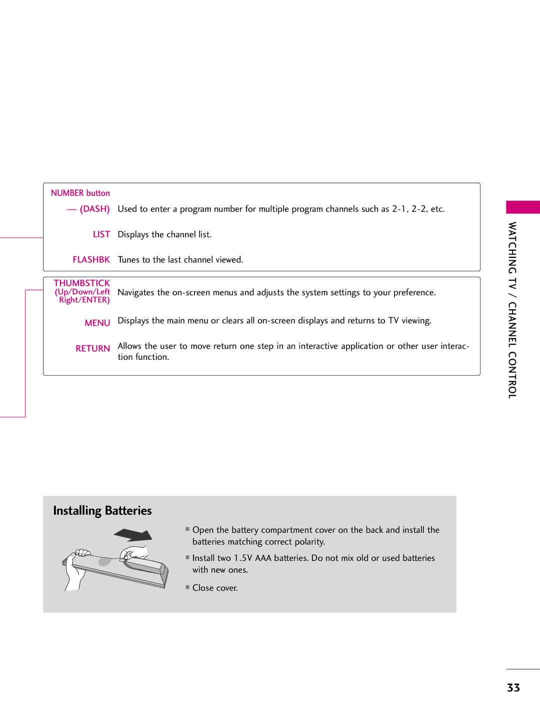 LG Electronics 60PS70, 50PS70 owner manual Number button, Tion function 