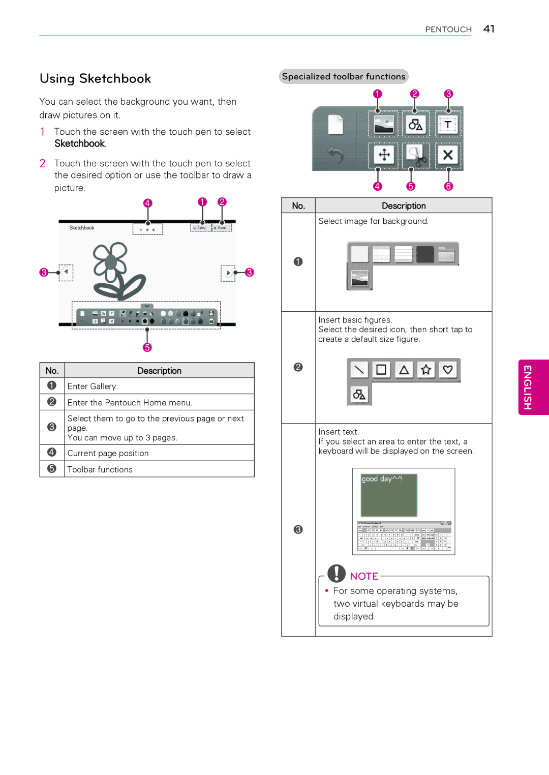 LG Electronics 50PT490E owner manual Using Sketchbook, Select image for background 