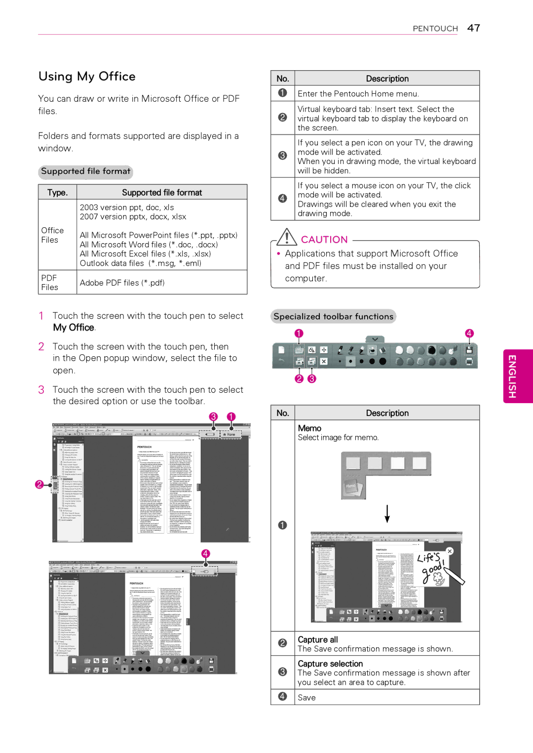 LG Electronics 50PT490E owner manual Using My Office 