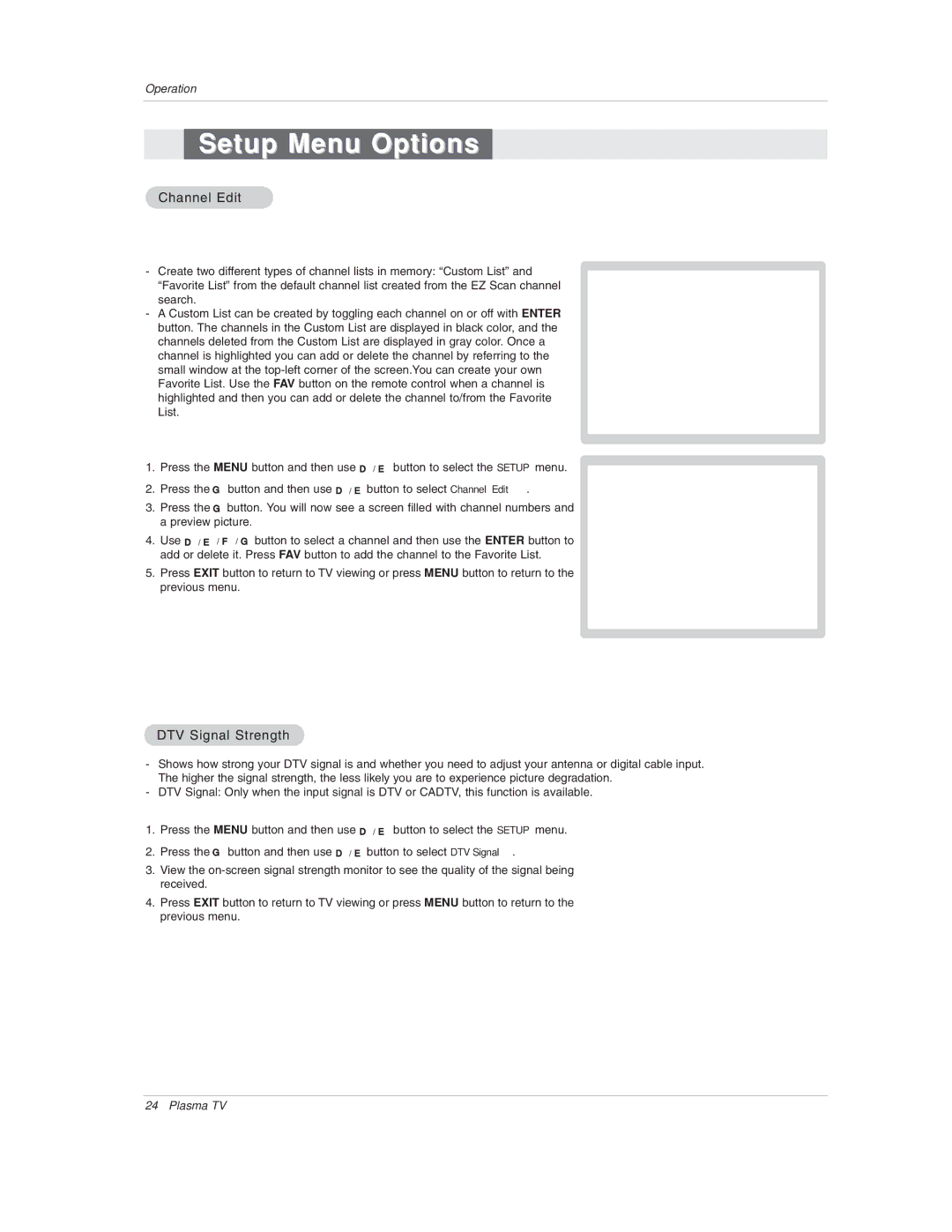 LG Electronics 50PX1D-UC owner manual Channel Edit, DTV Signal Strength 