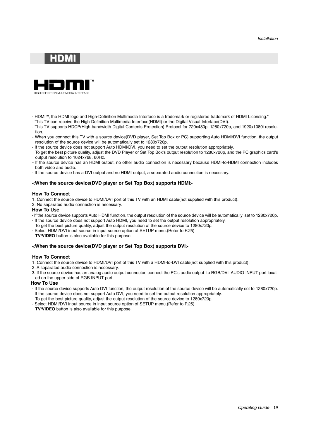 LG Electronics 50PX2DC-UD owner manual Hdmi 