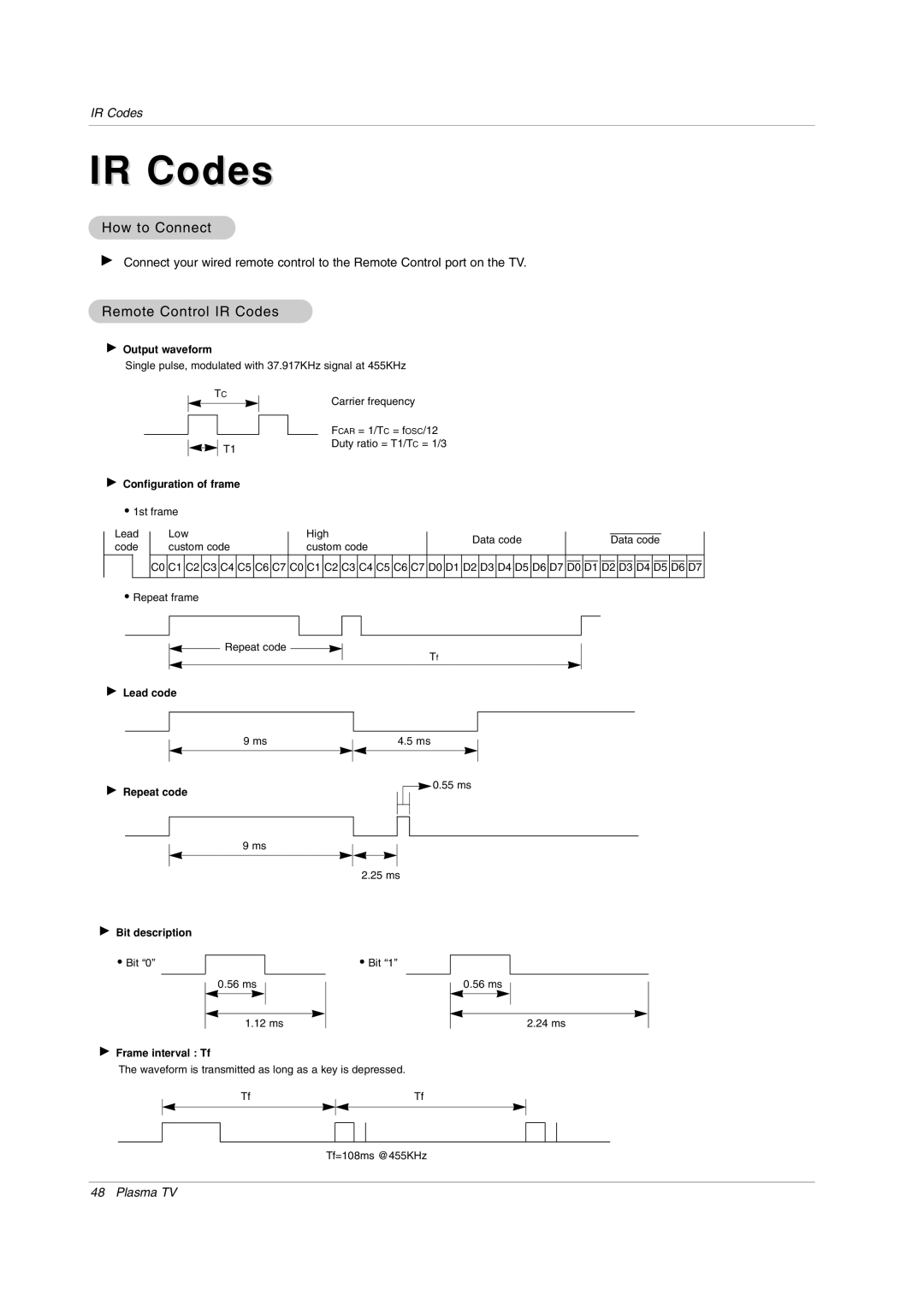 LG Electronics 50PX2DC-UD owner manual How to Connect, Remote Control IR Codes 