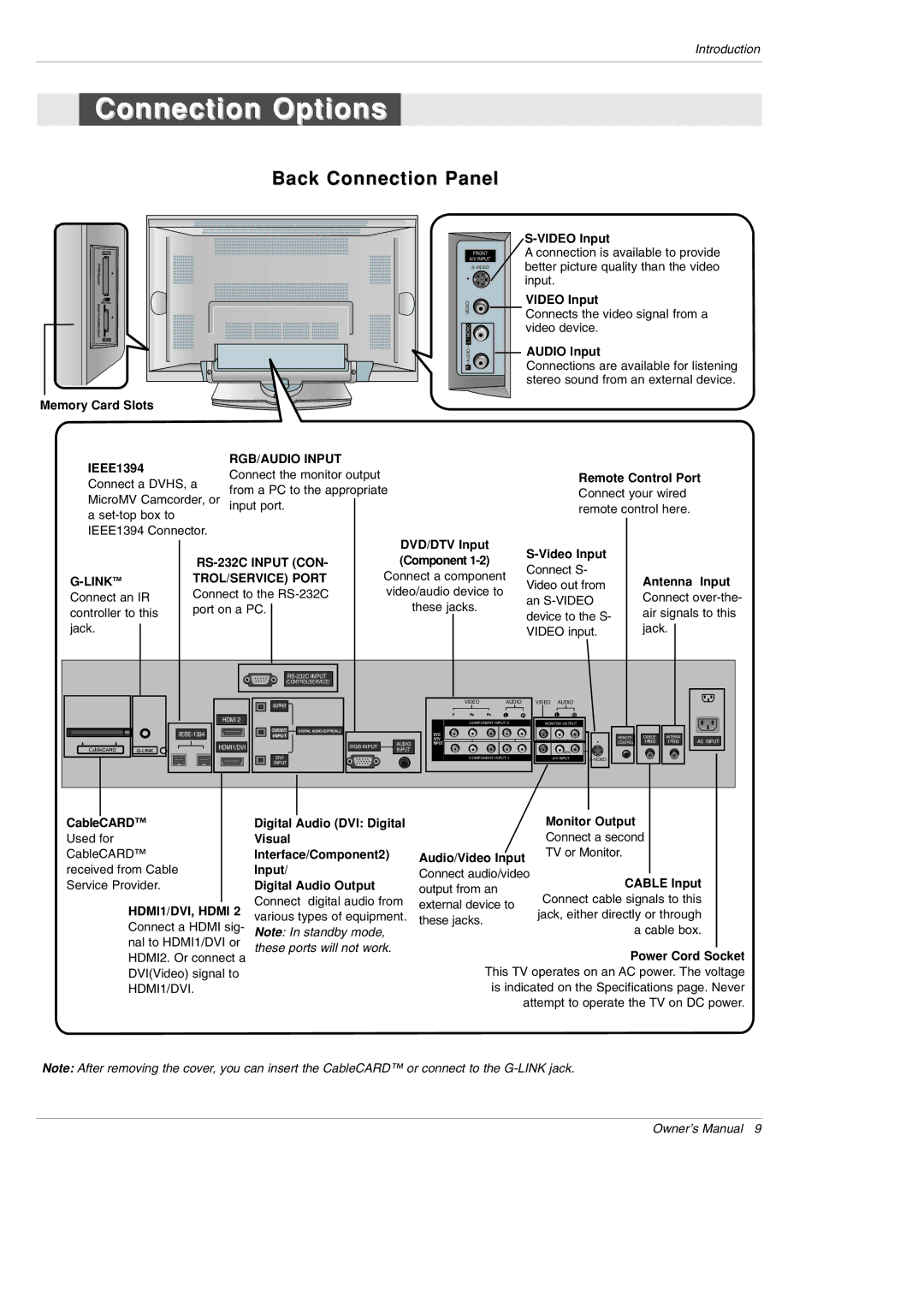 LG Electronics 50PX4D-UB, 50PX5D-UB owner manual Connection Options 