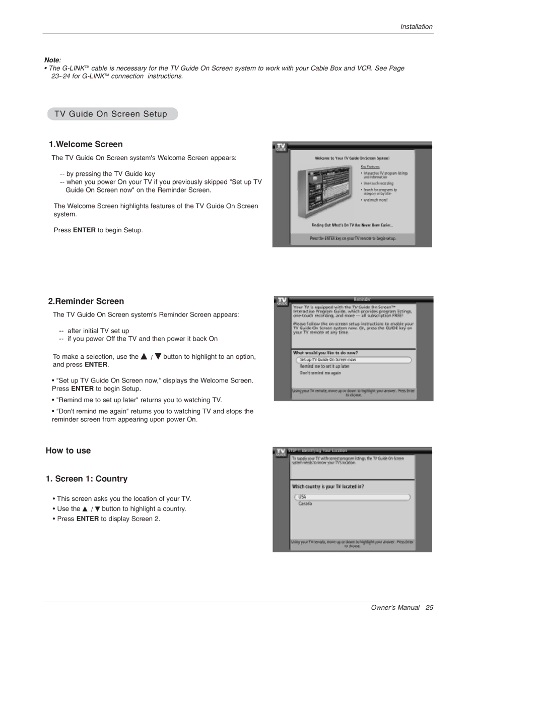 LG Electronics 50PX4D, 50PX5D, 50PX4D-UB, 50PX5D-UB owner manual TV Guide On Screen Setup, Welcome Screen 