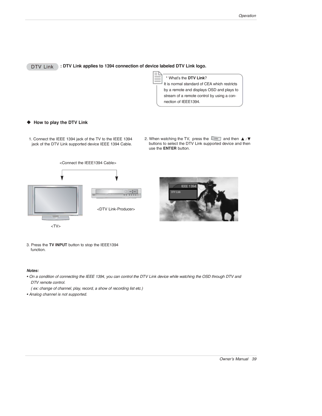 LG Electronics 50PX4D, 50PX5D, 50PX4D-UB, 50PX5D-UB owner manual WV How to play the DTV Link 