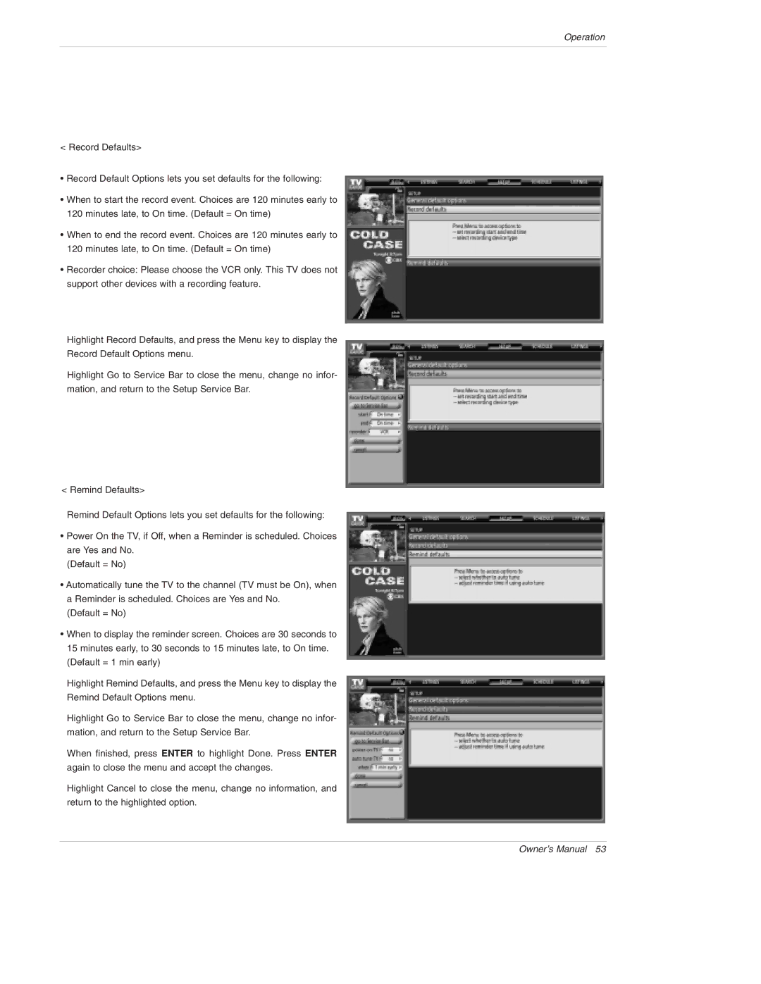 LG Electronics 50PX4D, 50PX5D, 50PX4D-UB, 50PX5D-UB owner manual Operation 