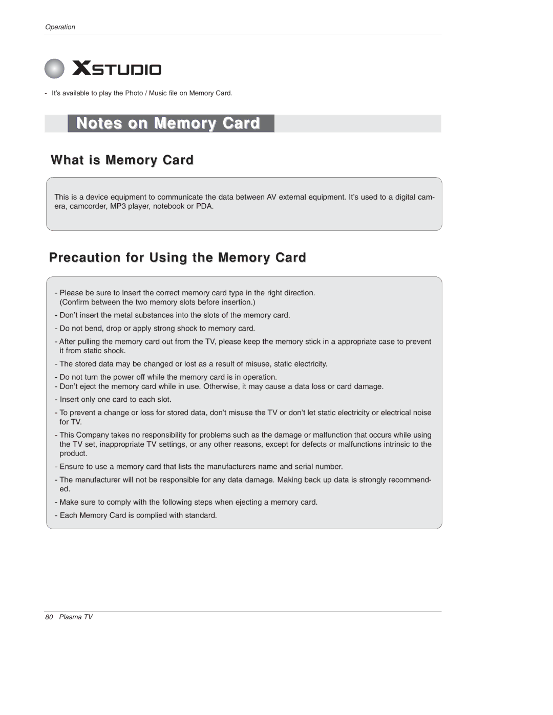 LG Electronics 50PX4D, 50PX5D, 50PX4D-UB, 50PX5D-UB owner manual What is Memory Card 