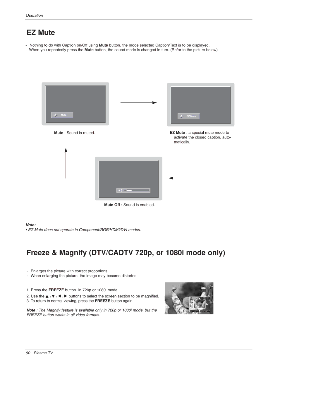 LG Electronics 50PX4D, 50PX5D, 50PX4D-UB, 50PX5D-UB owner manual EZ Mute, Mute Sound is muted 