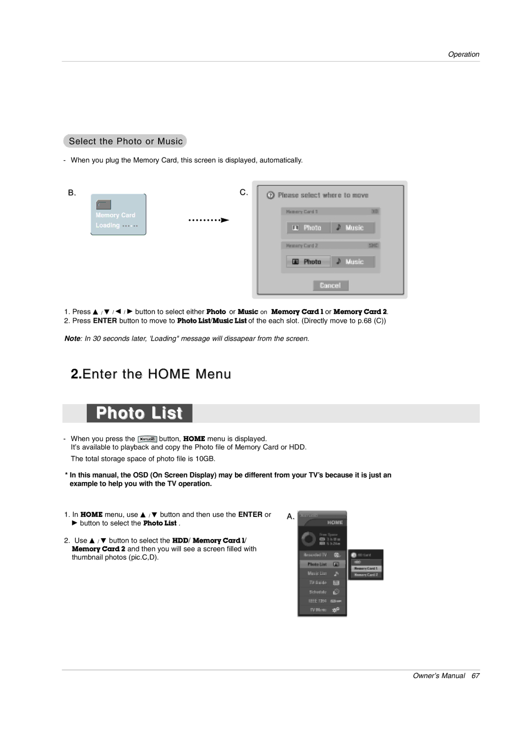 LG Electronics 50PY2DRH-UA, 50PX4DRH-UA, 60PY2DRH-UA owner manual Photo List, Select the Photo or Music 