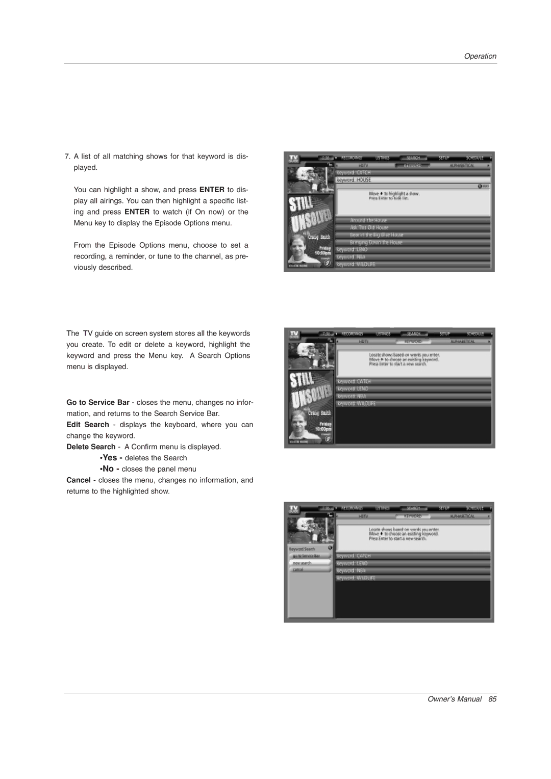 LG Electronics 50PY2DRH-UA, 50PX4DRH-UA, 60PY2DRH-UA owner manual Operation 