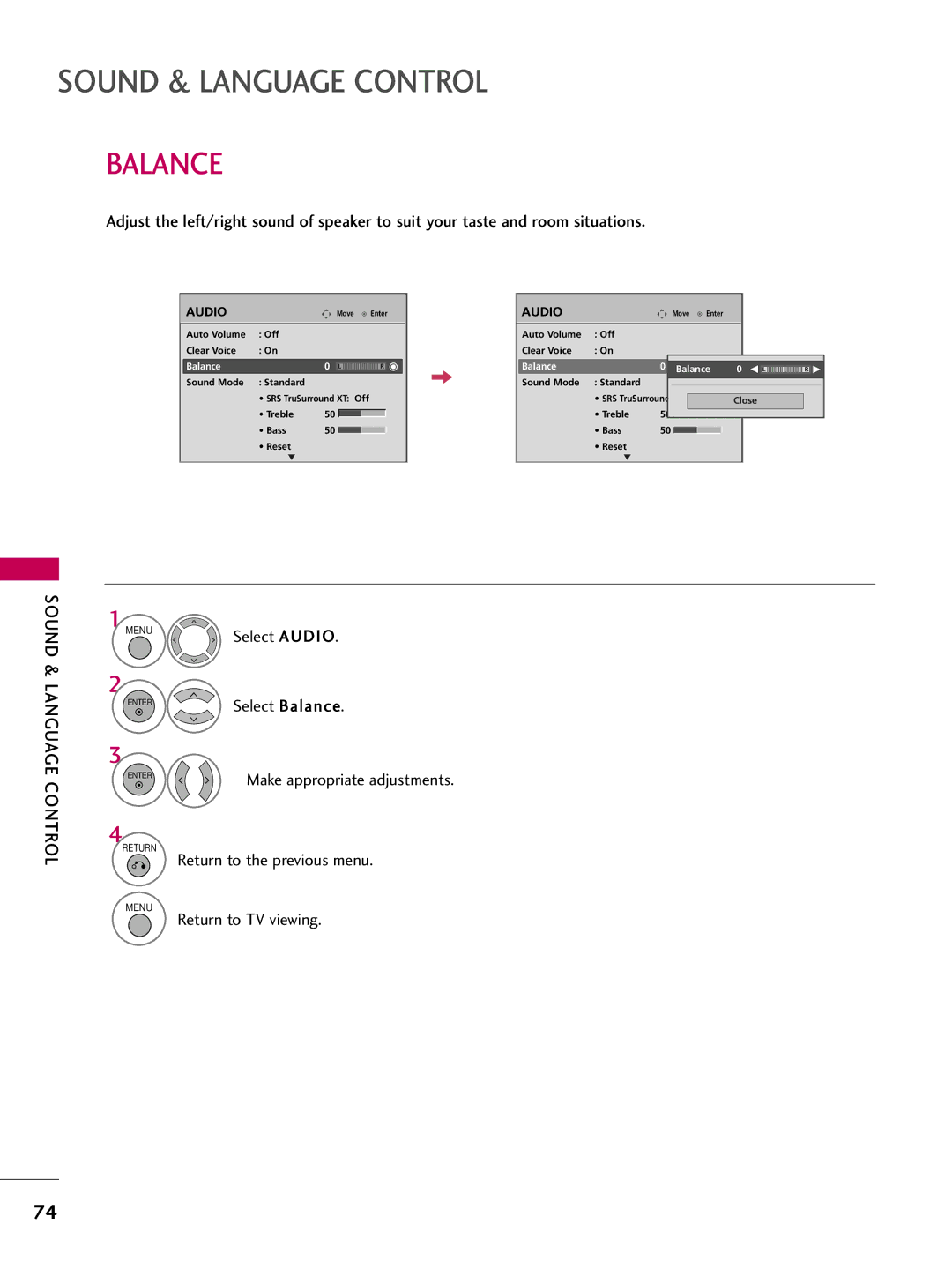 LG Electronics 5250DC, 4750DC owner manual Balance 