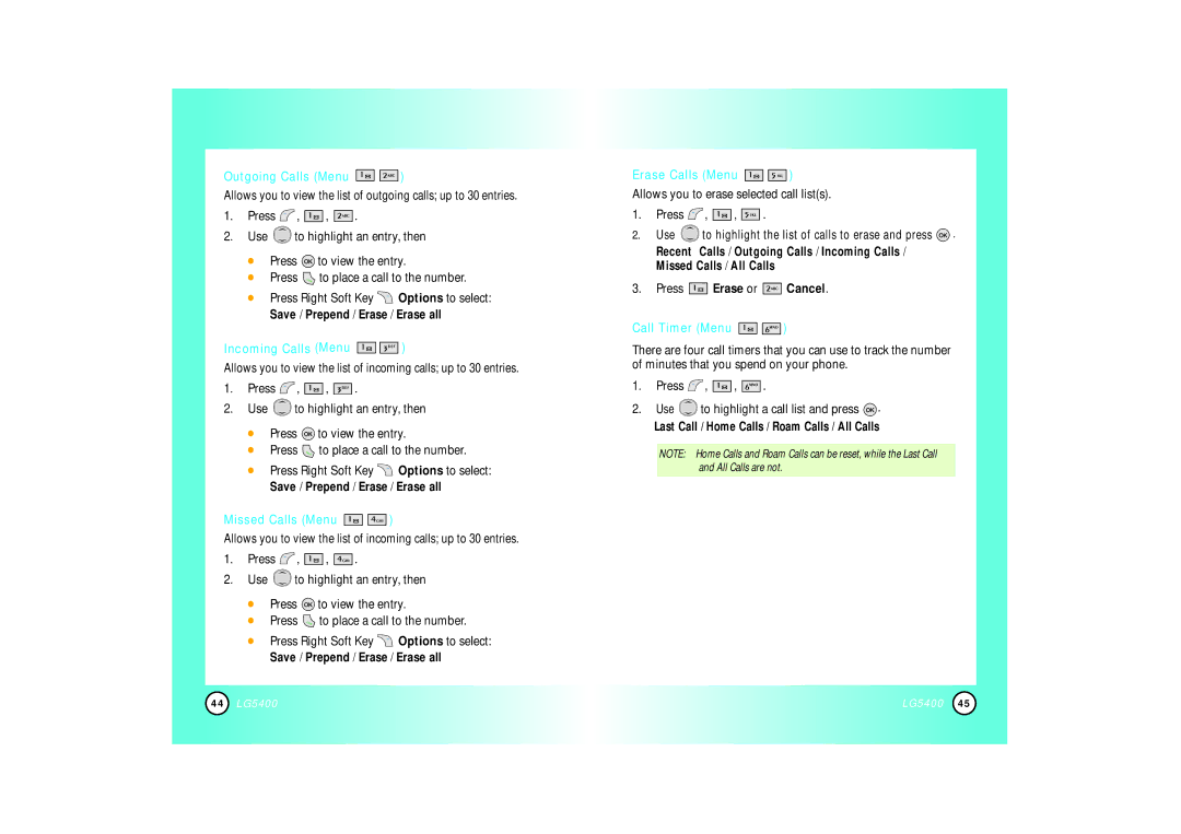 LG Electronics 5400 manual 