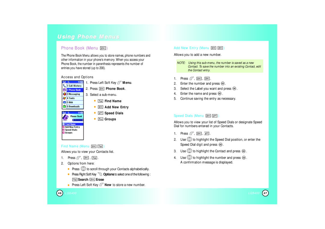 LG Electronics 5400 manual 