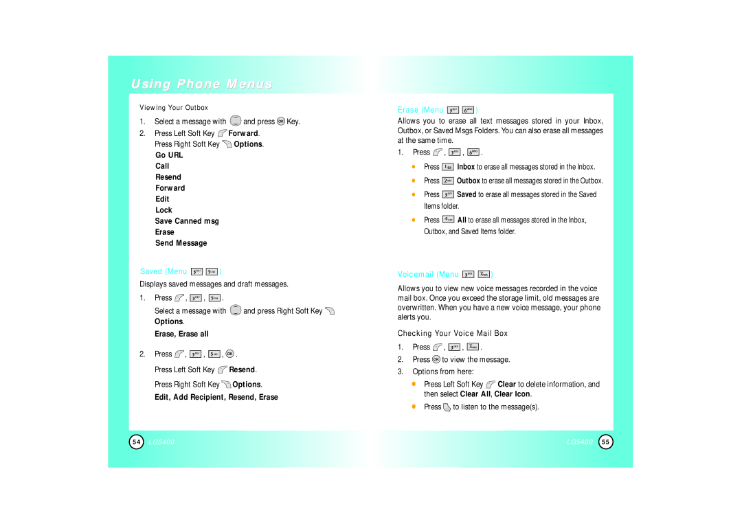 LG Electronics 5400 manual 