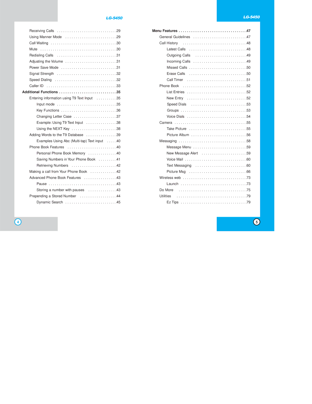 LG Electronics owner manual LG-5450 