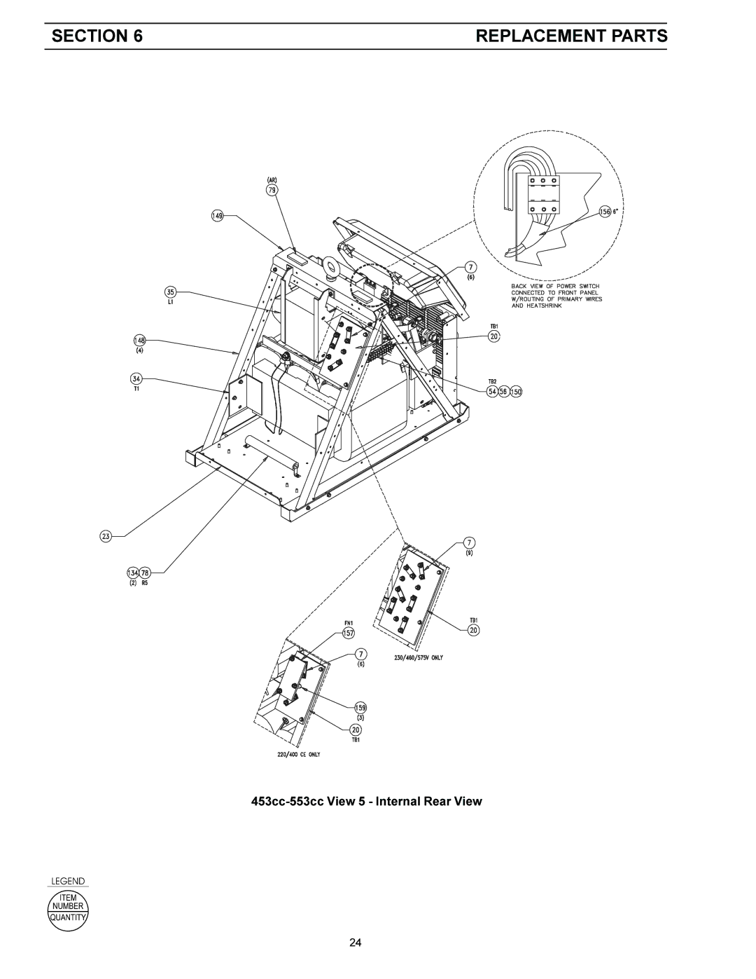 LG Electronics instruction manual 453cc-553cc View 5 Internal Rear View 