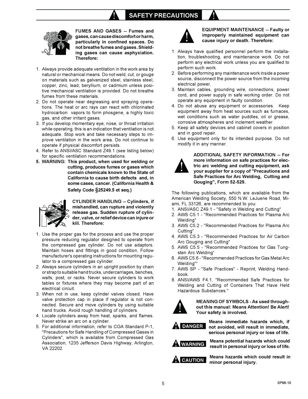 LG Electronics 453cc, 553cc instruction manual SP98-10 