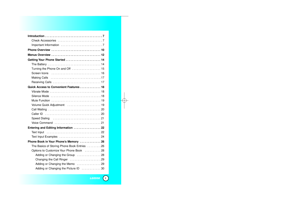 LG Electronics 5550 manual Introduction 