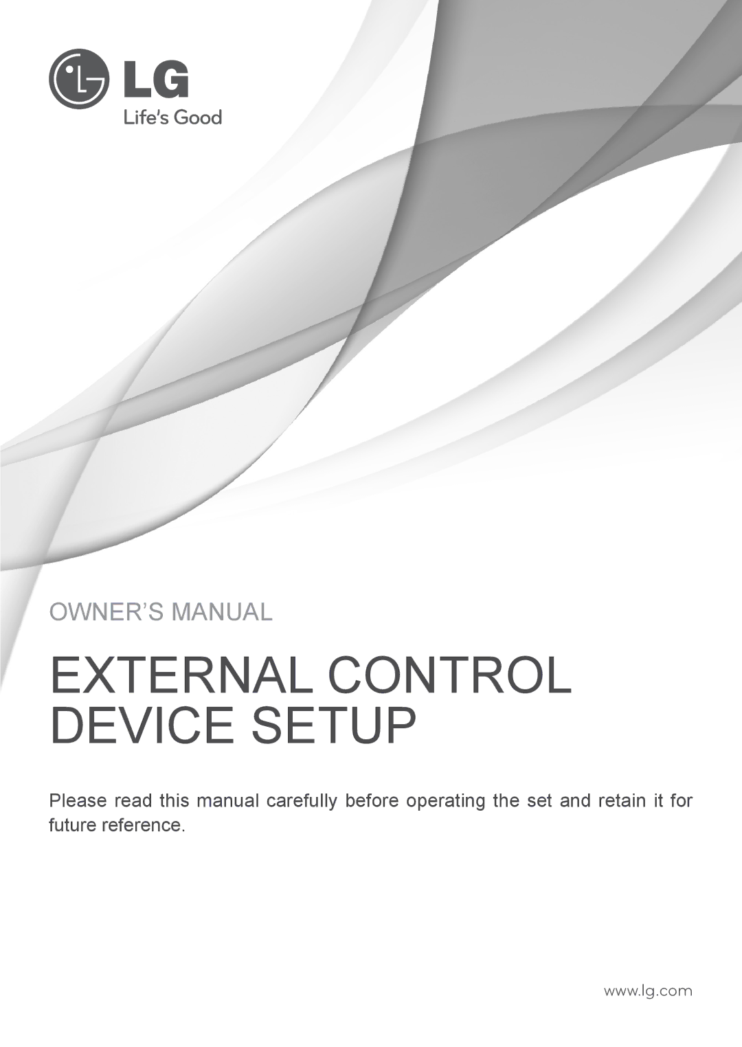 LG Electronics 55EA8800 owner manual External Control Device Setup 