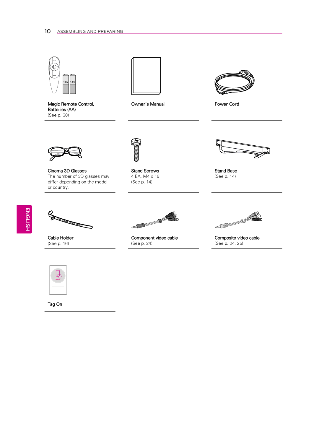 LG Electronics 55LA8600, 60LA8600 owner manual Tag On 