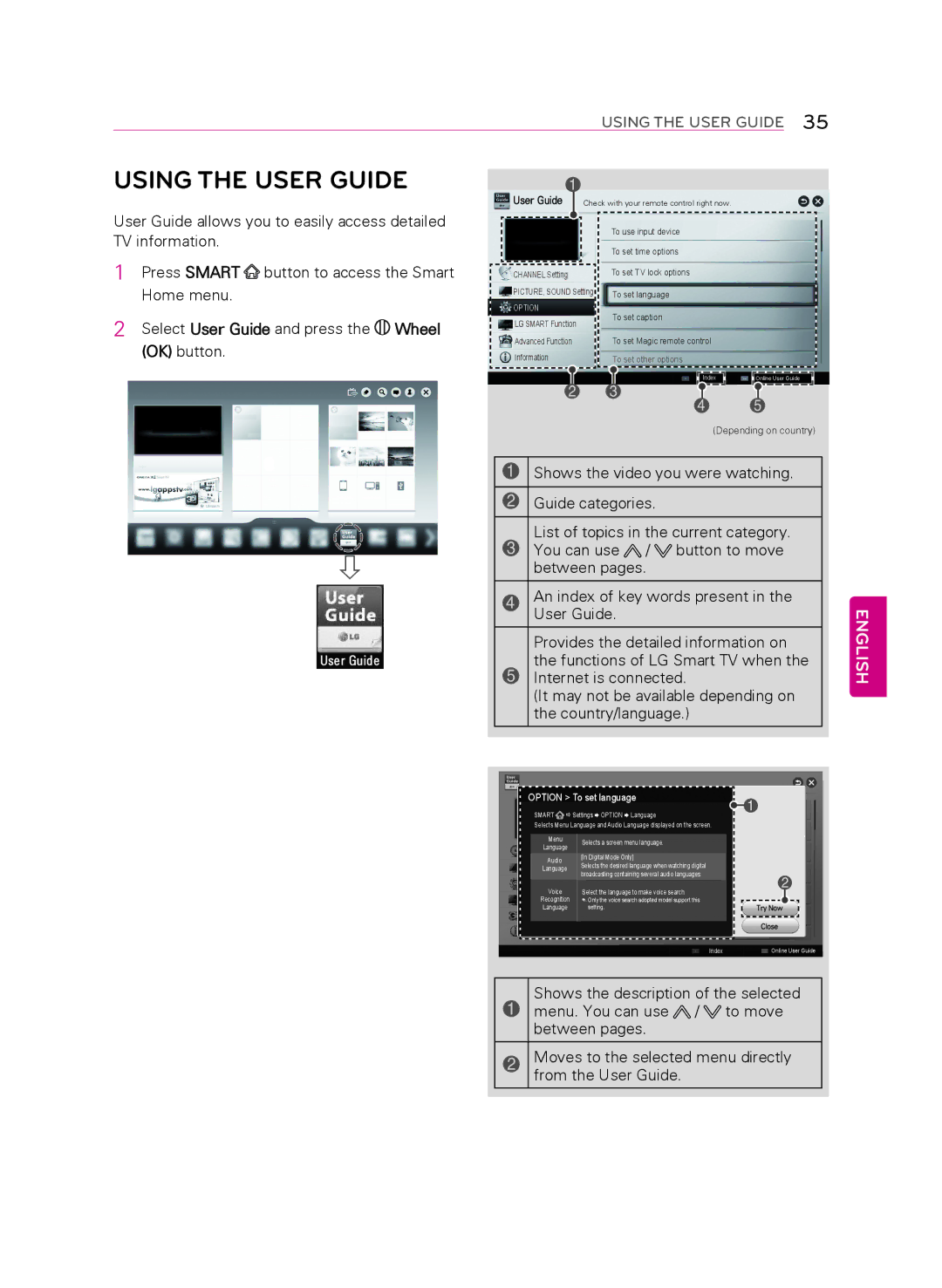 LG Electronics 55LA9700 owner manual Using the User GUIdE 