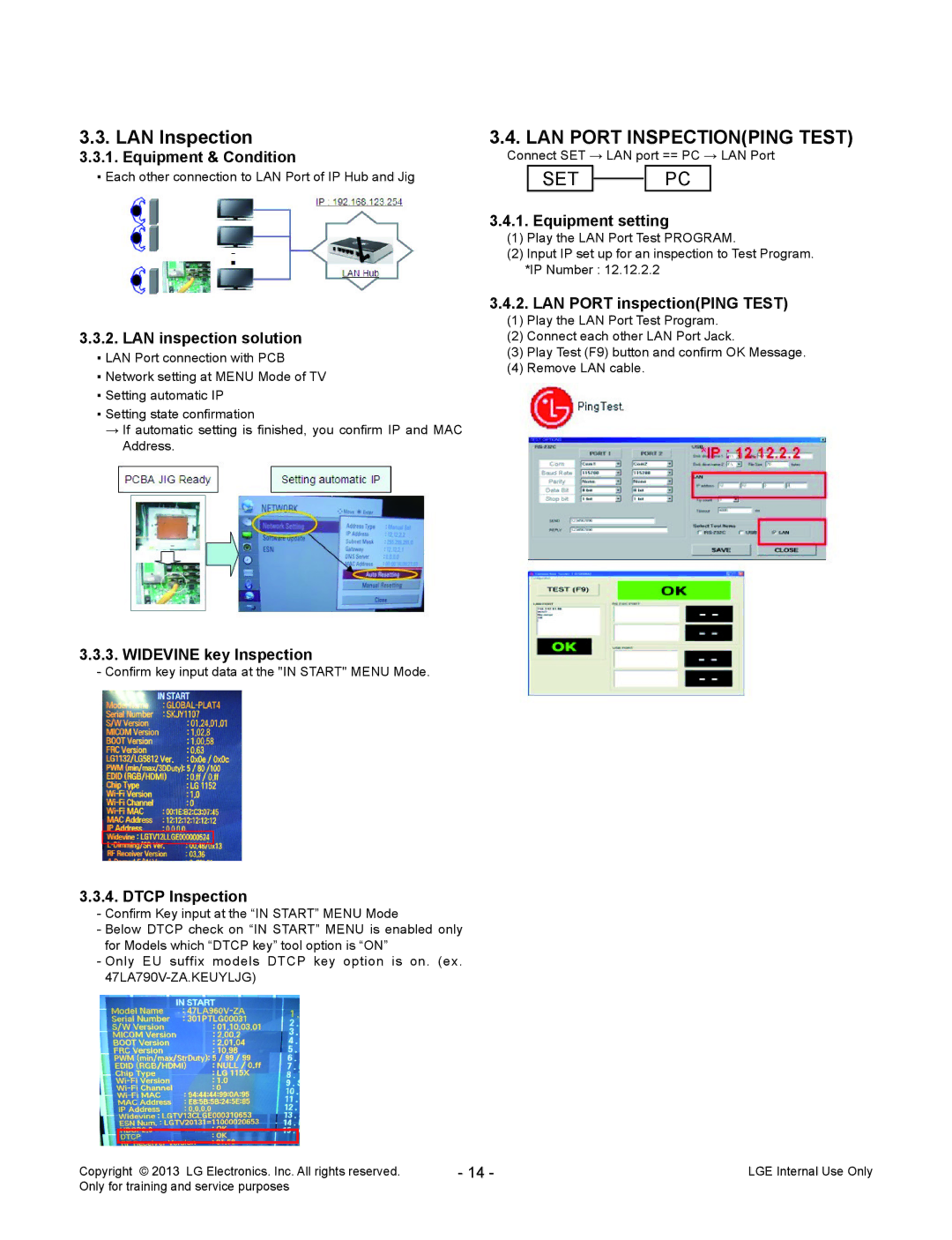 LG Electronics 55LA970V/W/9-ZA service manual LAN Inspection 