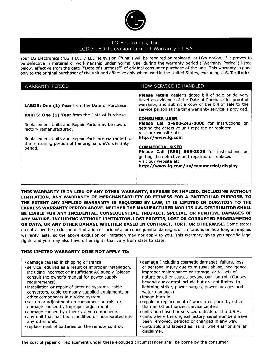 LG Electronics 55LB7200 owner manual Lcd 