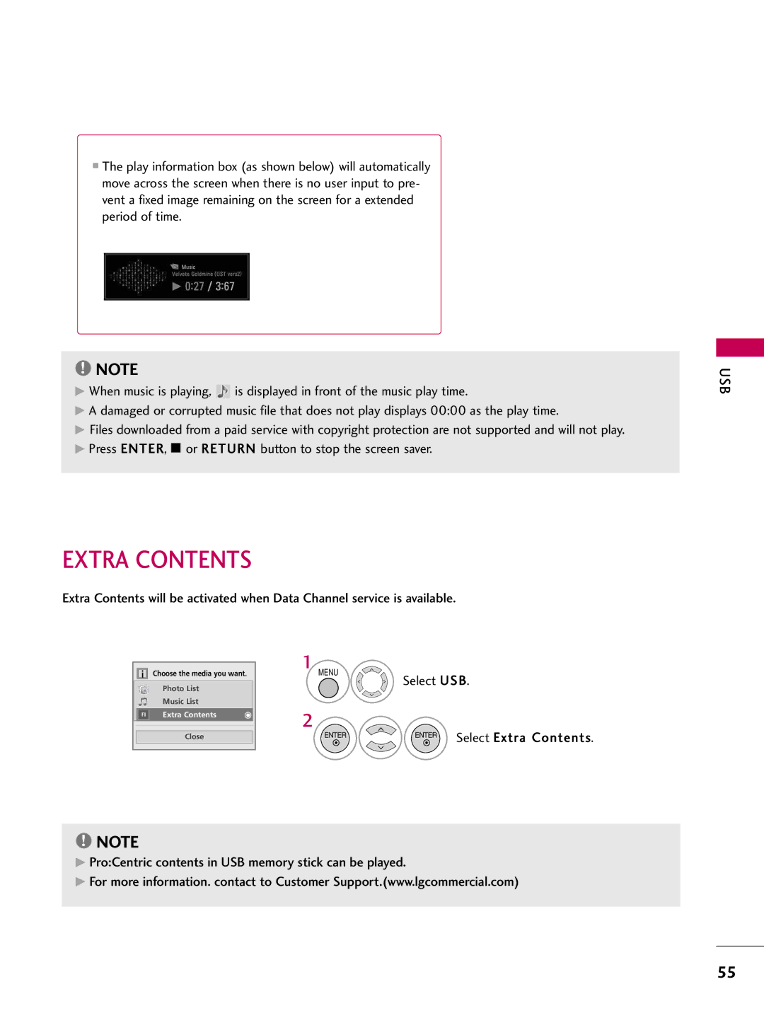 LG Electronics 42LD650H, 55LD650H, 47LD650H, 42LD655H, 37LD655H, 37LD650H, 32LD650H, 32LD655H owner manual Extra Contents 