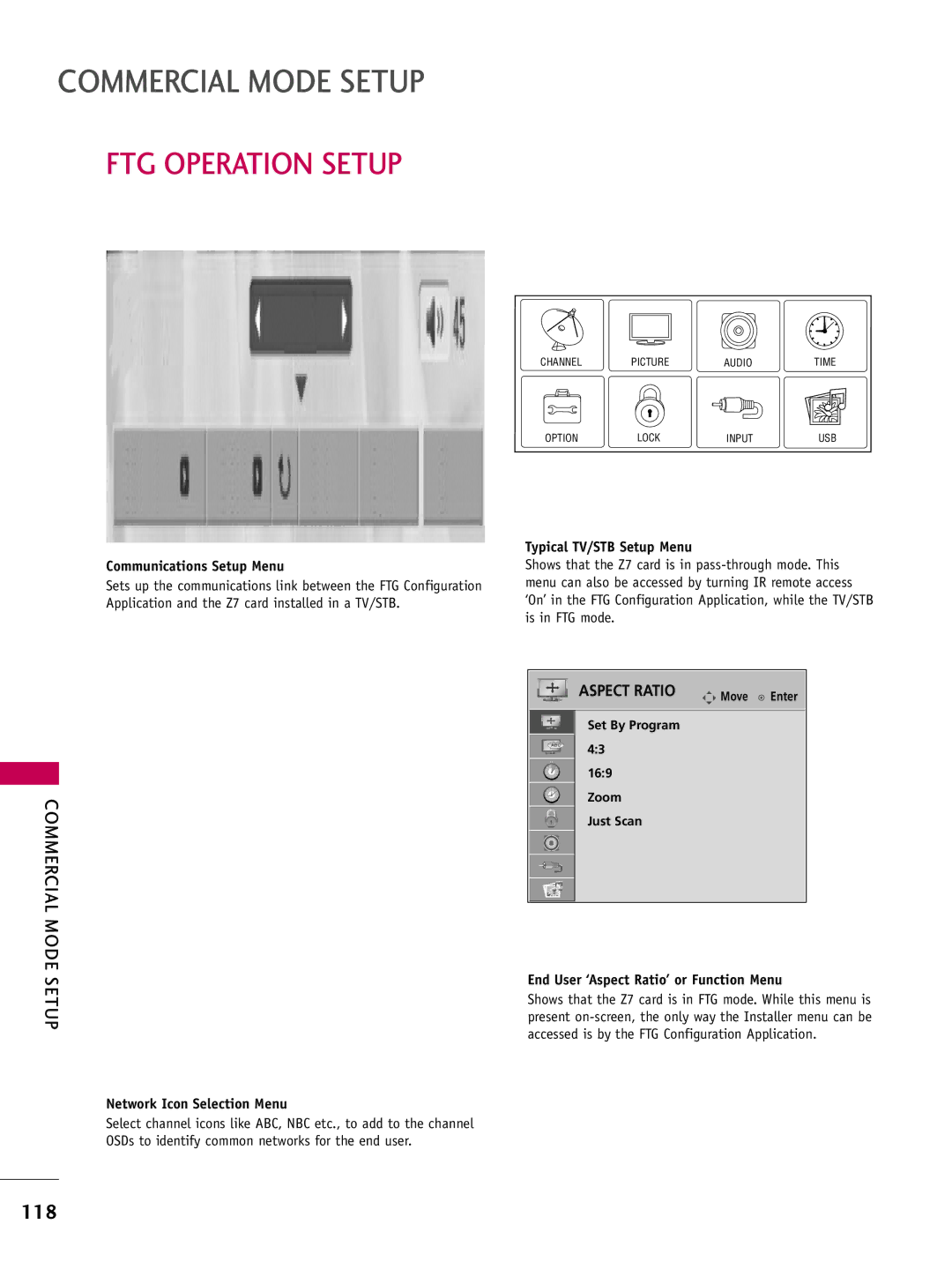 LG Electronics 32LD655H, 55LD650H, 47LD650H, 42LG710H, 42LD655H, 37LG710H FTG Operation Setup, Communications Setup Menu 