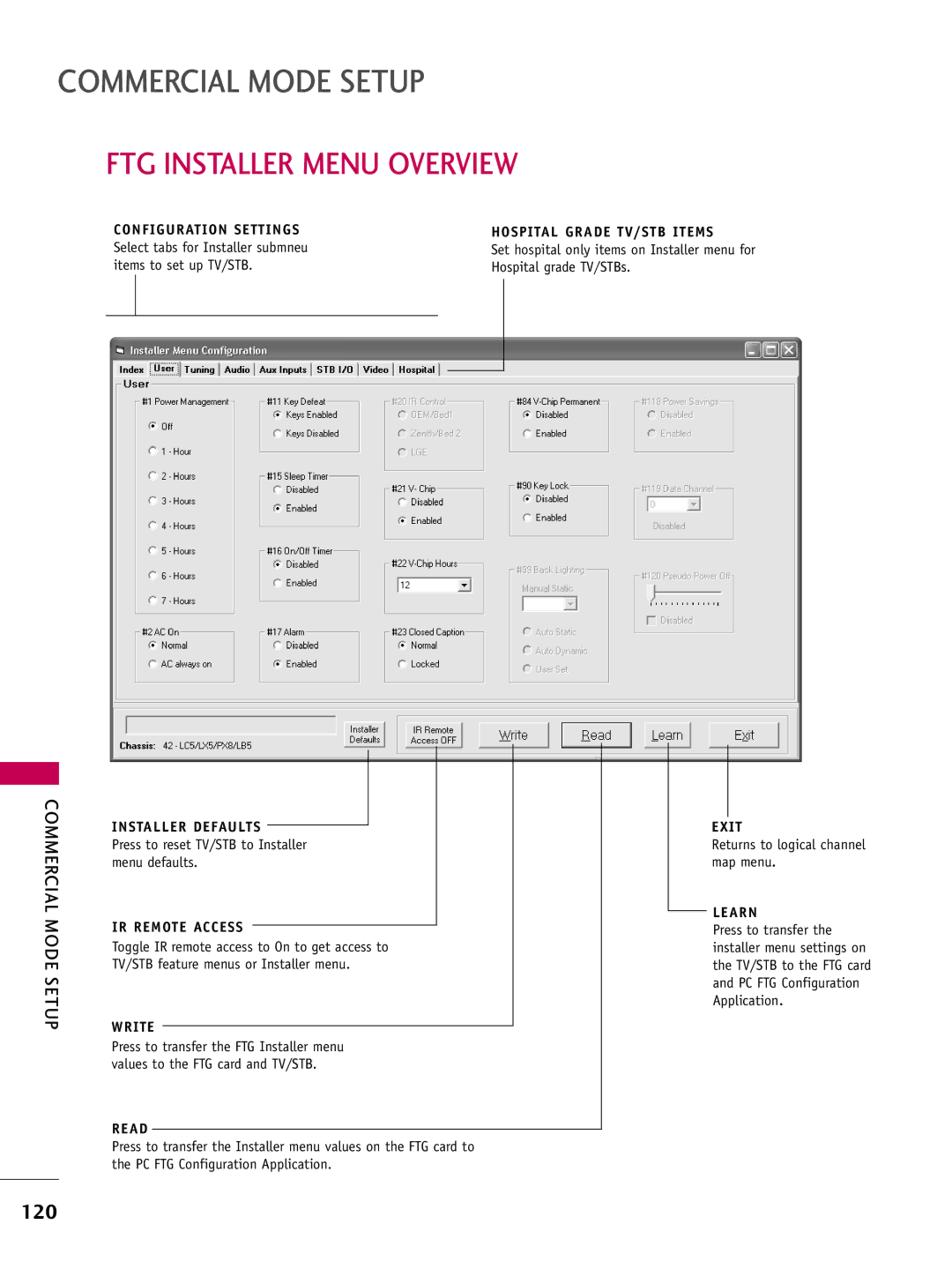 LG Electronics 42LD650H, 55LD650H, 47LD650H, 42LG710H, 42LD655H, 37LG710H, 37LD655H, 37LD650H FTG Installer Menu Overview 