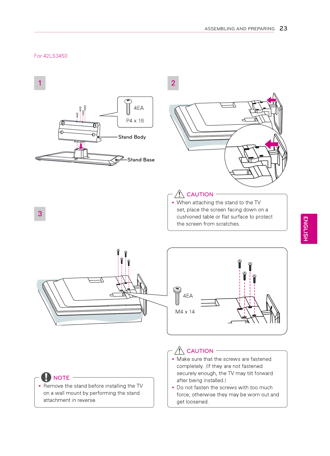 LG Electronics 42CS530, 55LS4500, 47LS4500, 42CS560, 32CS560 3, 32CS461, 7CS560 owner manual 4EA 