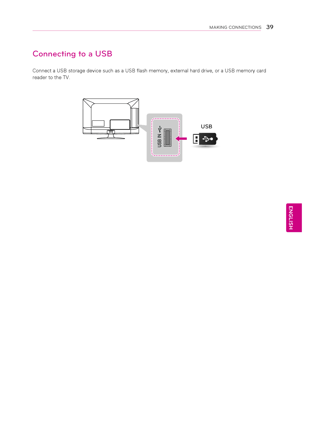 LG Electronics 32CS560 3, 55LS4500, 47LS4500, 42CS530, 42CS560, 32CS461, 7CS560 owner manual Connecting to a USB 