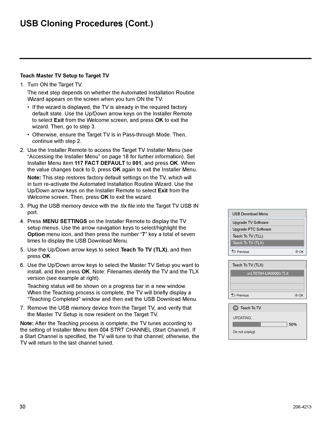 LG Electronics 55LS675H, 42LT670H, 37LT670H, 32LT670H, 26LT670H setup guide Teach Master TV Setup to Target TV 