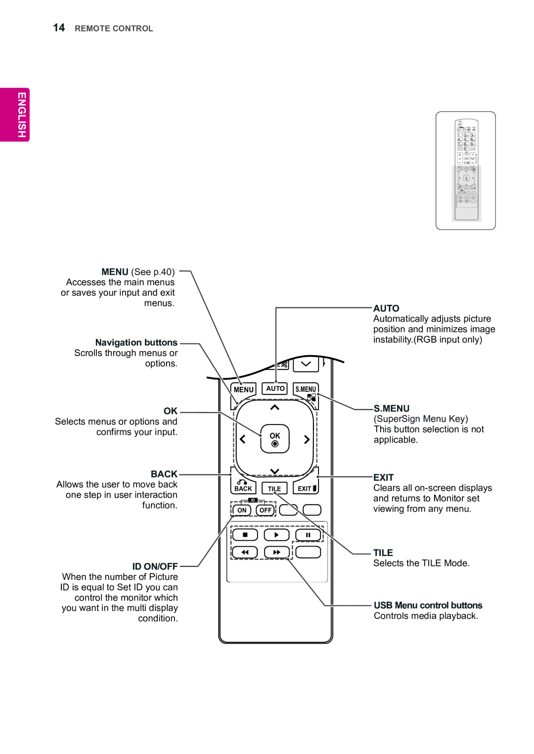 LG Electronics 55WV70BS, 55WV70MS Navigation buttons Scrolls through menus or, One step in user interaction, Function 