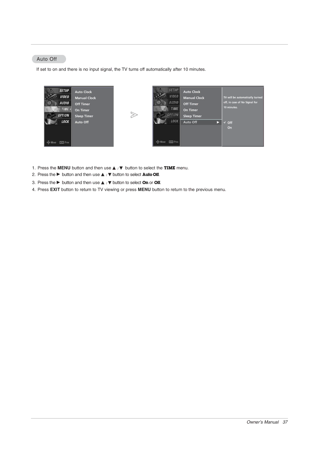 LG Electronics 62DC1D, 56DC1D owner manual Auto Off 