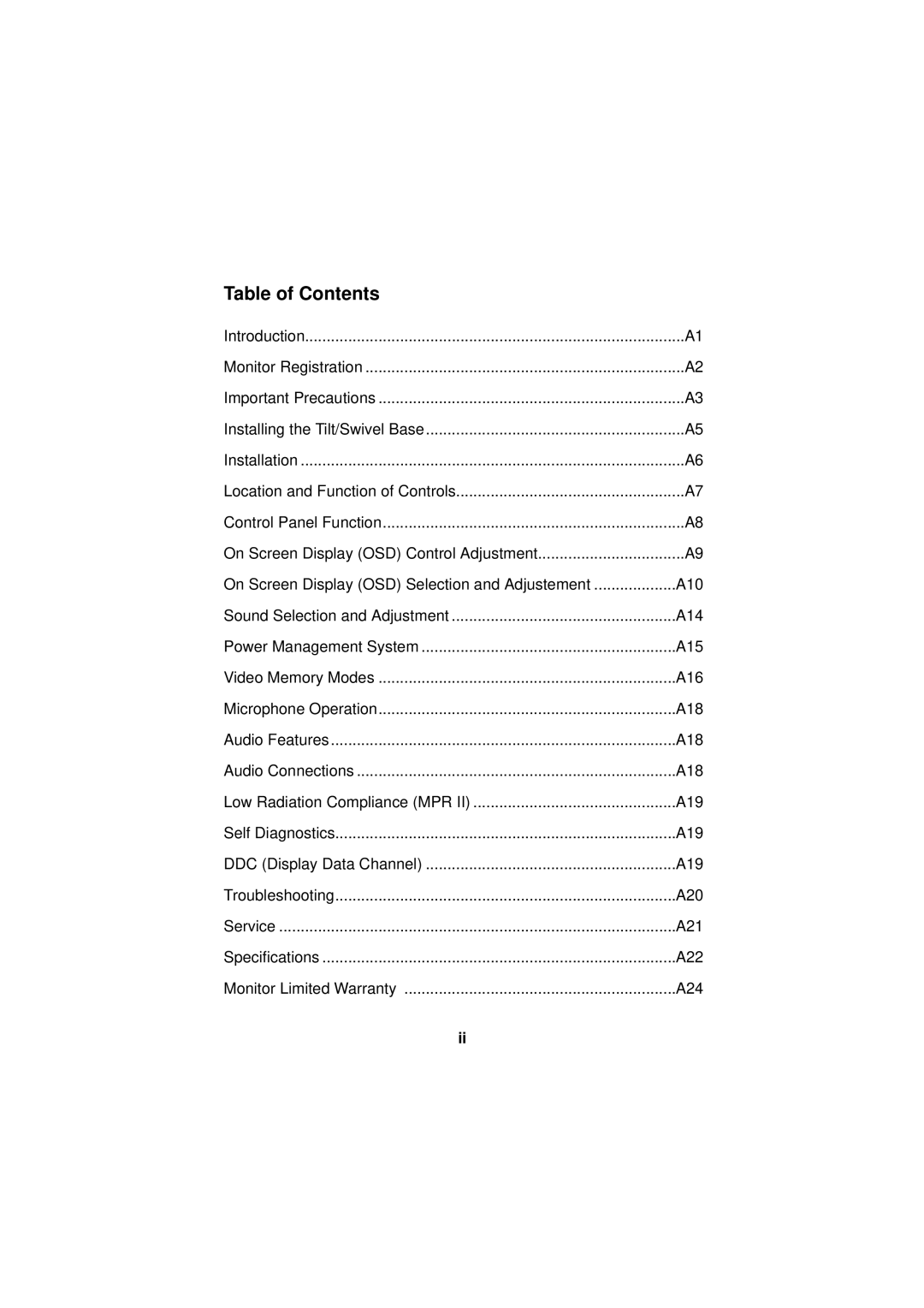 LG Electronics 57M manuel dutilisation Table of Contents 